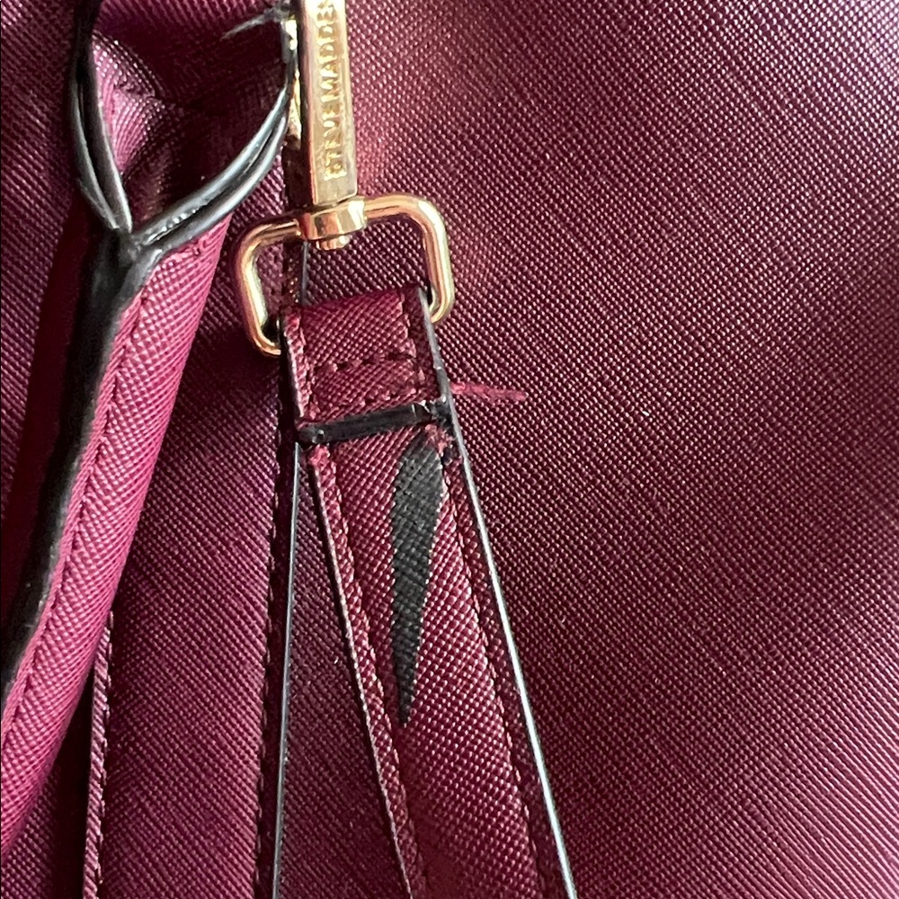 Steve Madden Burgundy Satchel Crossbody Purse - Picture 5 of 7
